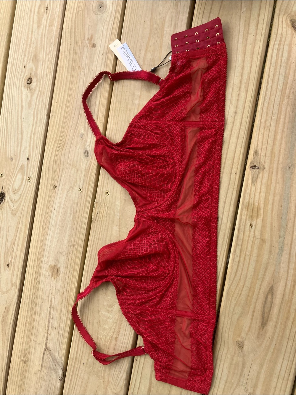 Cosabella Red Lace Longline Bralette
